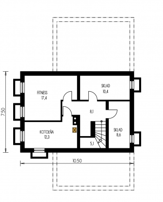 Grundriss des Untergeschosses - KLASSIK 128